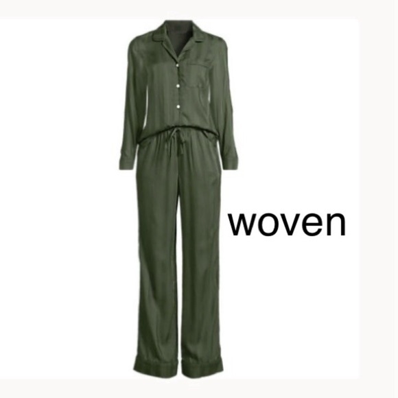 LANDSEND Women's Shadow Stripe 2 Piece Pajama Set - Top and Pants - Picture 1 of 3